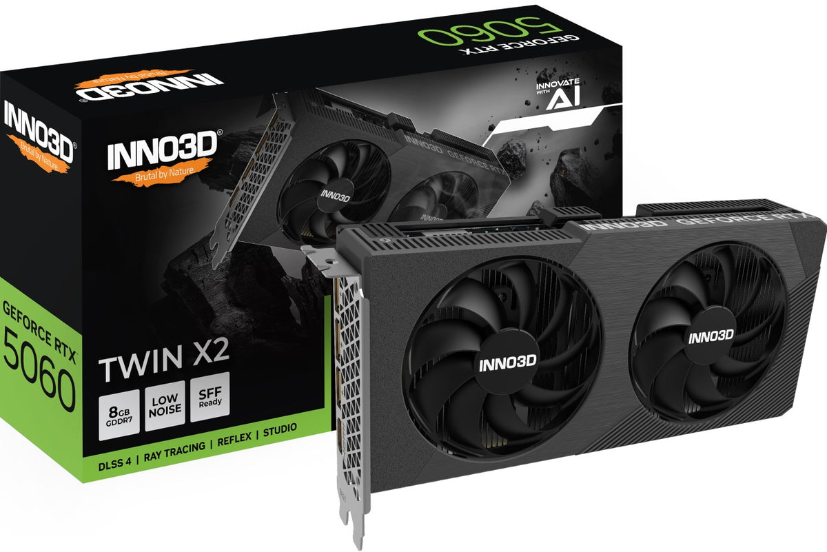 INNO3D nVidia GeForce RTX 5060 TWIN X2 V2 8GB GDDR7, 2497MHz Boost Clock, RAM