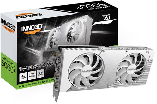INNO3D nVidia GeForce RTX 5060 Ti TWIN X2 OC White 8GB GDDR7, 2602MHz Boost Clock, RAM 28Gbps, 3xDP, 1xHDMI