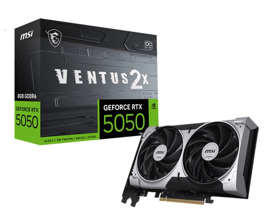 MSI nVidia GeForce RTX 5050 8G VENTUS 2X OC, Boost: 2560 MHz, CUDA 2560 Units, 8GB GDDR6, HDMI™ x 1 (embargo)