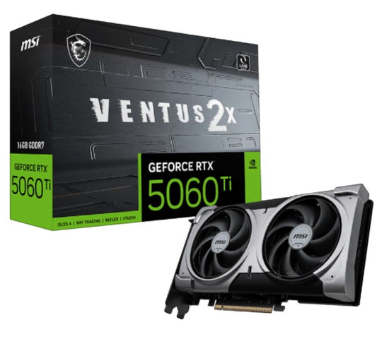MSI nVidia GeForce RTXâ„¢ 5060 Ti 16G VENTUS 2X PLUS, PCI ExpressÂ® Gen 5 x16, Boost: 2572 MHz, CUDA 4608 Units, 16GB GDDR7, HDMIâ„¢ x 1