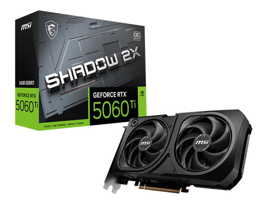 MSI nVidia GeForce RTX 5060 Ti 16G SHADOW 2X OC PLUS, Boost: 2482 MHz, CUDA