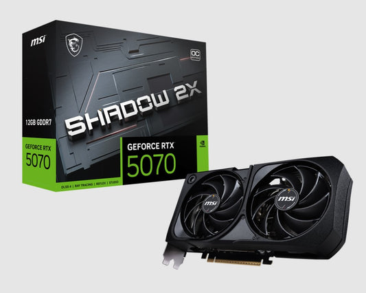MSI nVidia GeForce RTXâ„¢ 5070 12G SHADOW 2X OC, PCI ExpressÂ® Gen 5, Boost: 2542 MHz, CUDA 6144 Units, 12GB GDDR7, HDMIâ„¢ x 1