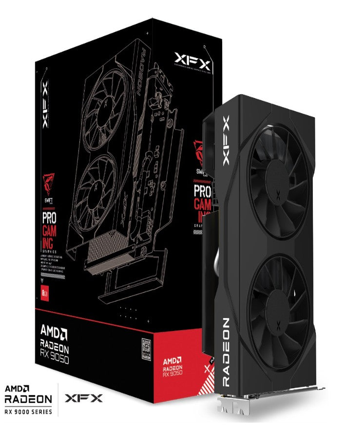 XFX Swift AMD Radeon RX 9050 Gaming Edition with 8GB GDDR6 HDMI 2xDP, AMD RDNA™