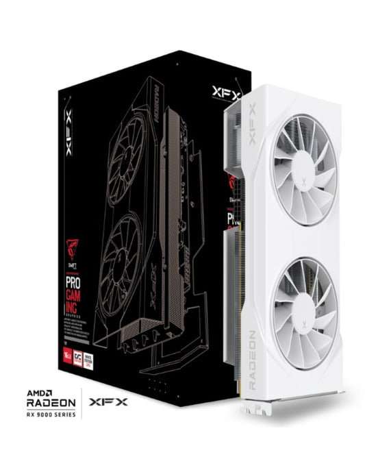 XFX Swift AMD Radeon RX 9070 OC White Dual Fan Gaming Edition with 16GB GDDR6 HDMI 3xDP, AMD RDNA™ 4 (RX-97SWFT2WQ)
