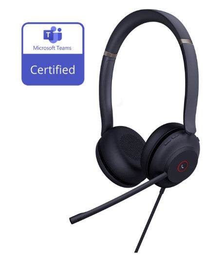 Yealink UH37-DUAL-TEAMS, Teams Certified Headset, Stereo, Wired, USB-A, Busylight, Leather Ear Cushion, Cable Length: 1.2m, Black, 1 Year Warranty