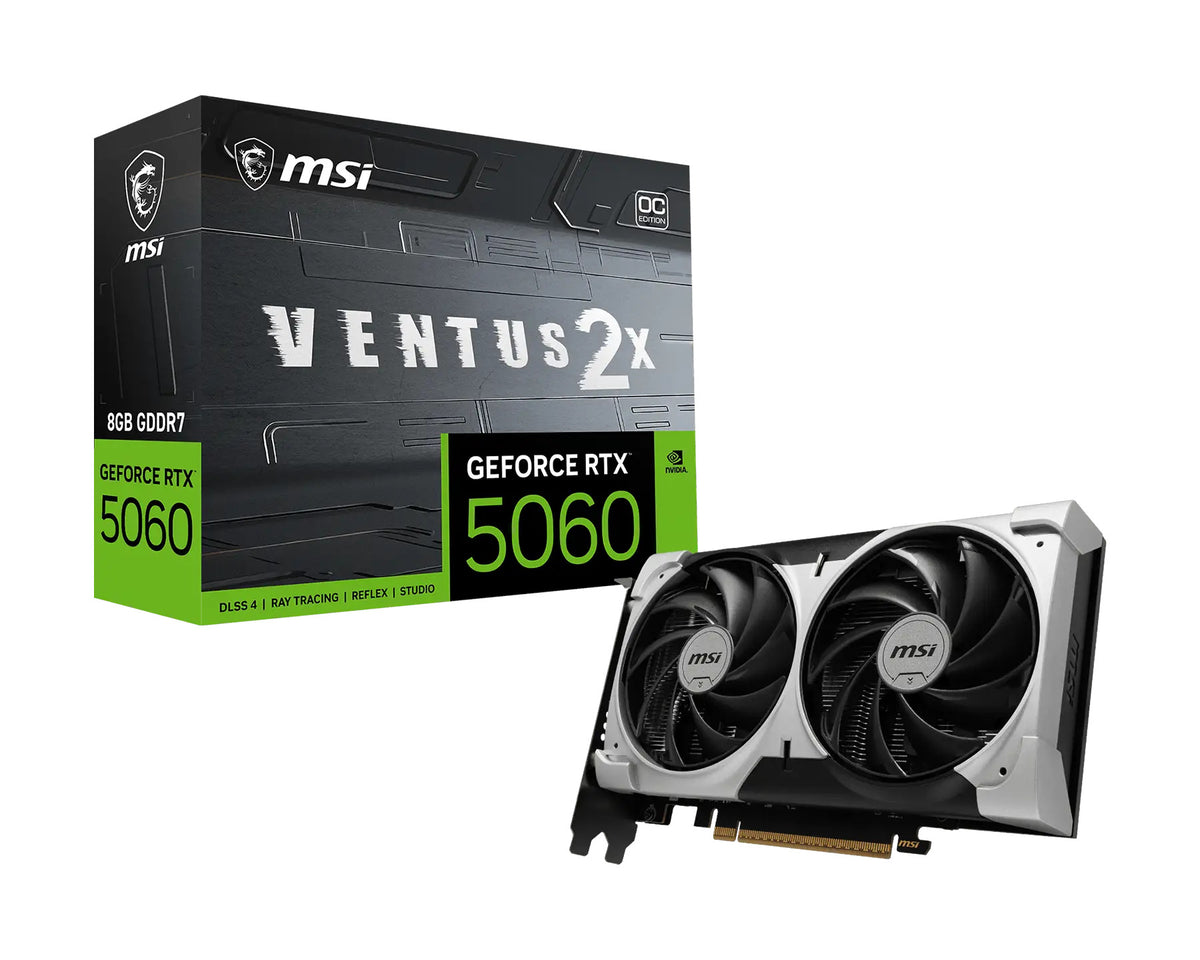 MSI nVidia GeForce RTX™ 5060 8G VENTUS 2X OC V1, GDDR7, 128-bit, 2527 MHz