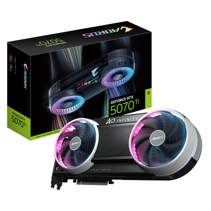 Gigabyte AORUS GeForce RTX™ 5070 Ti INFINITY 16G, 2715 MHz, CUDA 8960, 28 Gbps