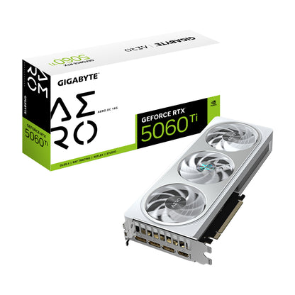 Gigabyte GeForce RTX™ 5060 Ti AERO OC 16G, 2647 MHz, CUDA TBD, 28 Gbps, GDDR7