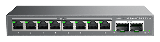 Grandstream Layer 2-LITE Managed Multi-Gig Switch 8 X 2.5 Gige 2 X 10G Sfp