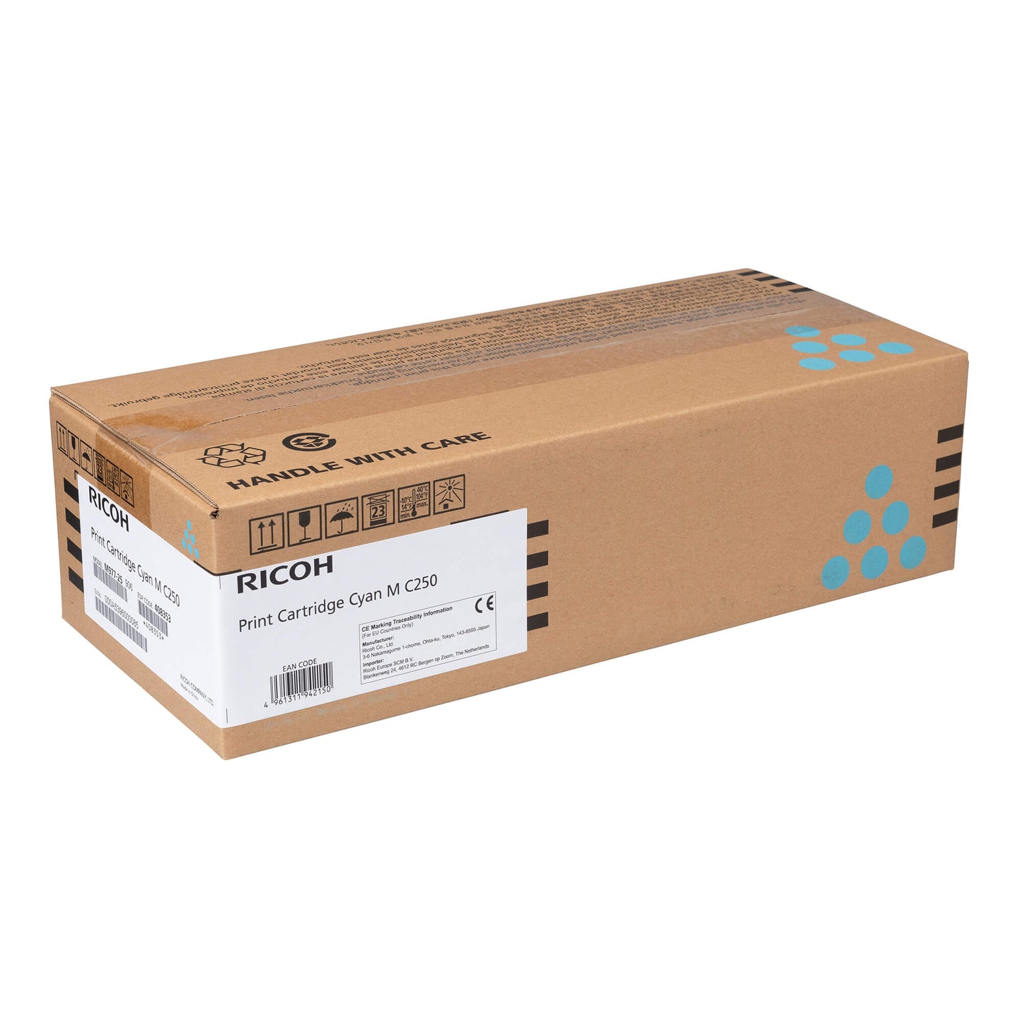 Ricoh M C250 / P C301 Genuine Cyan Toner Cartridge (408345) - 6,900 Pages