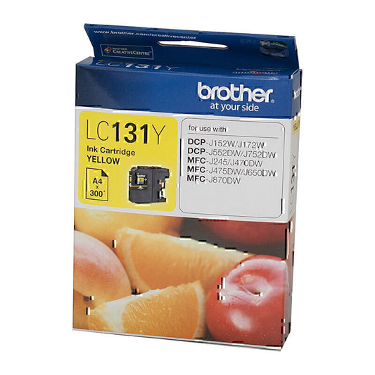 Brother LC131 Genuine Yellow Ink Cartridge - 300 Pages