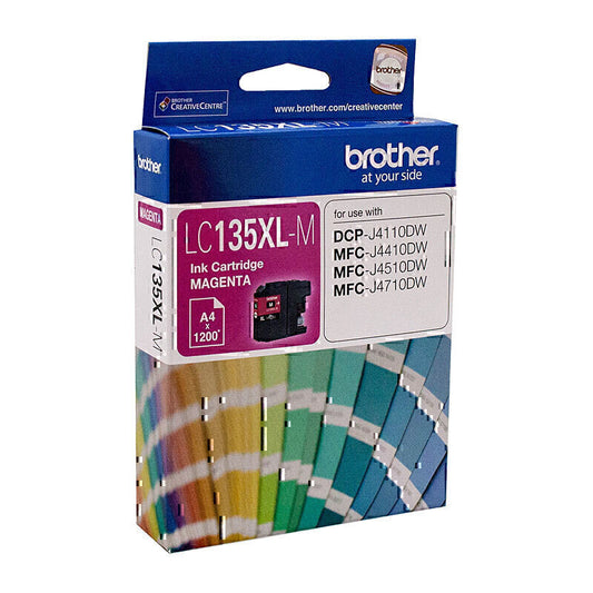 Brother LC135 XL Genuine Magenta Ink Cartridge - 1,200 Pages