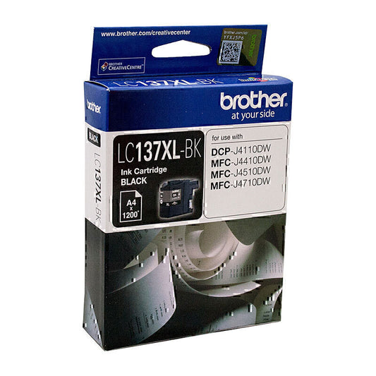 Brother LC137 XL Genuine Black Ink Cartridge - 1,200 Pages