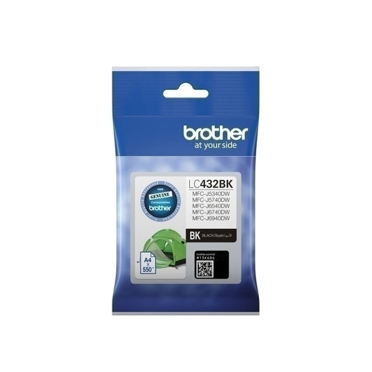 Brother LC432 Genuine Black Ink Cartridge - 550 Pages