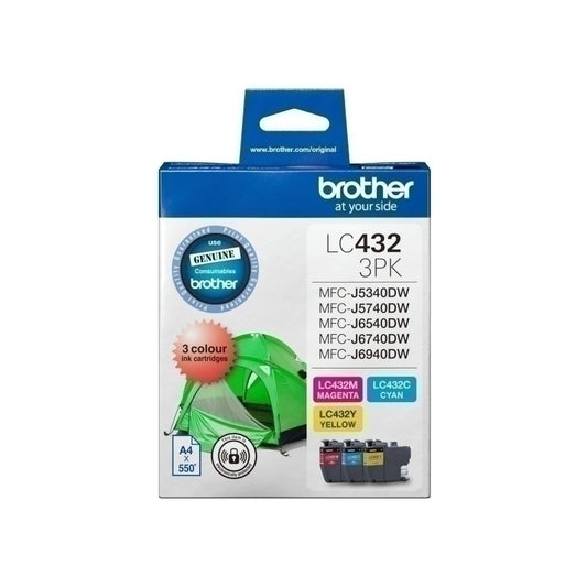 Brother LC432 Genuine Ink Cartridge - 3 Colour CMY Pack