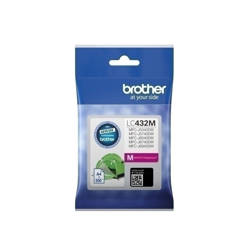 Brother LC432 Genuine Magenta Ink Cartridge - 550 Pages