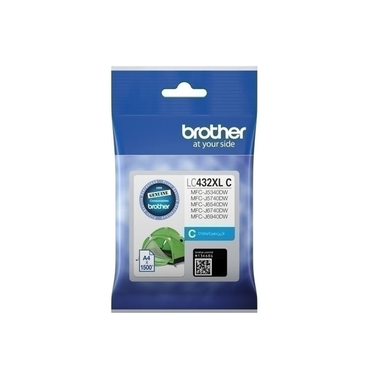 Brother LC432XL Genuine Cyan Ink Cartridge - 1,500 Pages