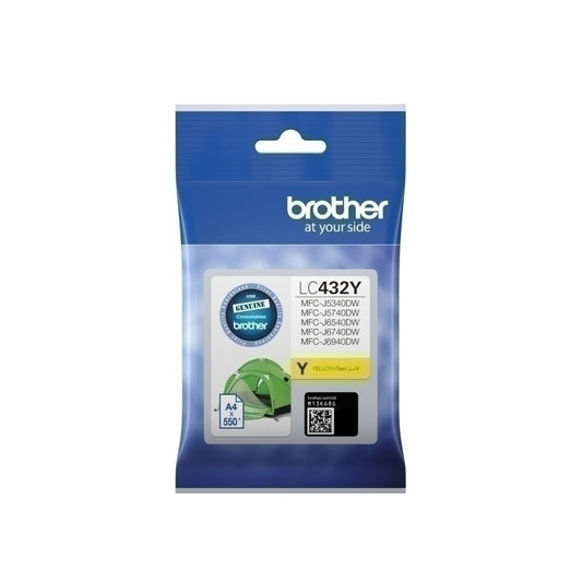 Brother LC432 Genuine Yellow Ink Cartridge - 550 Pages