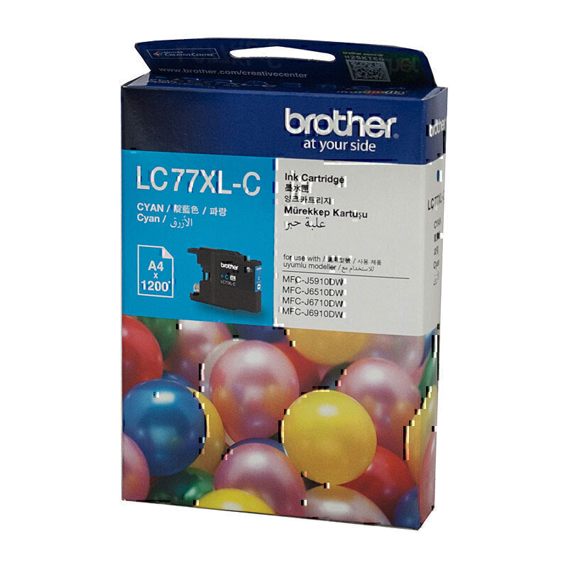 Brother LC77 XL Genuine Cyan Ink Cartridge - 1,200 Pages