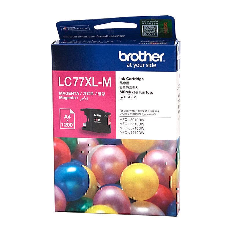 Brother LC77 XL Genuine Magenta Ink Cartridge - 1,200 Pages