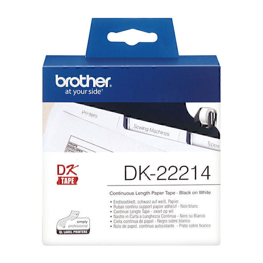 ماكينة طباعة Brother DK22214 باللون الأبيض