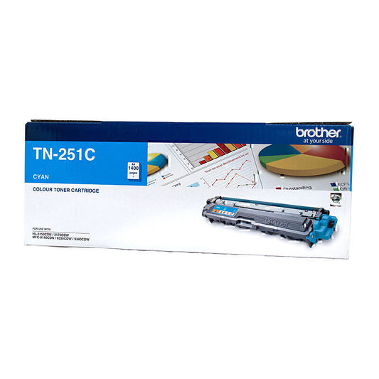 Brother TN-251 Genuine Cyan Toner Cartridge - 1,400 pages