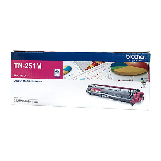 Brother TN-251 Genuine Magenta Toner Cartridge - 1,400 pages