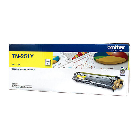 Brother TN-251 Genuine Yellow  Toner Cartridge - 1,400 pages