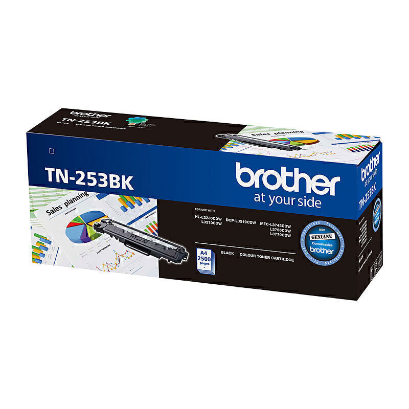 Brother TN-253BK Genuine Black Toner Cartridge - 2,500 pages