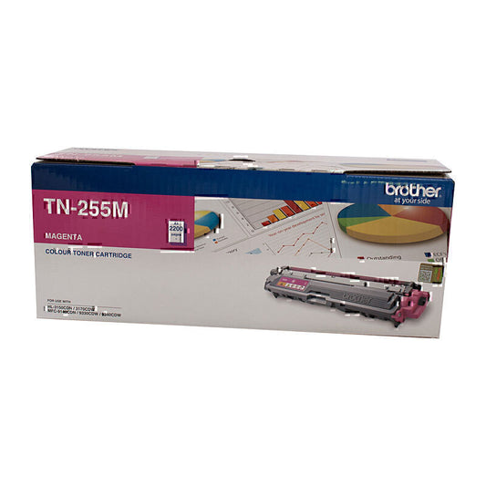 Brother TN-255 Genuine Magenta Toner Cartridge - 2,200 pages