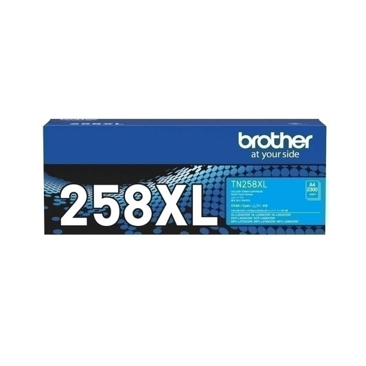 Brother TN-258XL Genuine Cyan Toner Cartridge - 2,300 pages