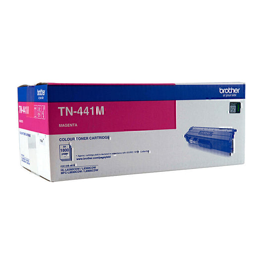 Brother TN-441 Genuine Magenta Toner Cartridge - 1,800 pages