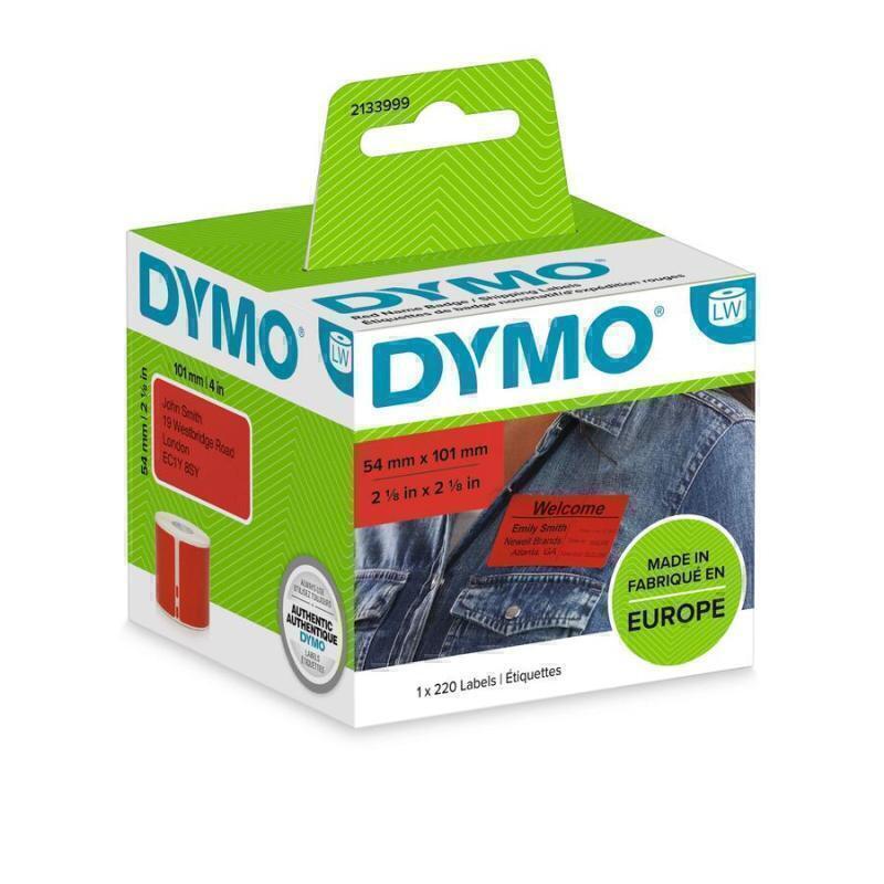 ملصقات Dymo LW مقاس 54X101 مم باللون الأحمر