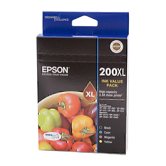 Epson 200XL CMYK Ink Pack Genuine Cartridge C13T201692 - (1C, 1M, 1Y, 1BK)