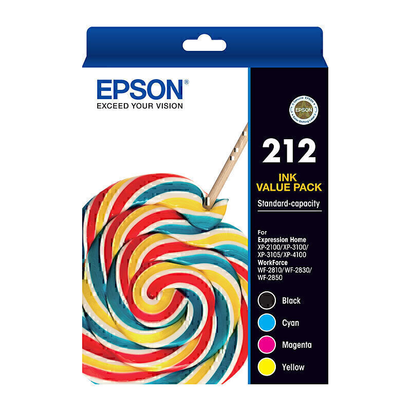 Epson 212 CMYK Ink Pack Genuine Cartridge C13T02R692 - (1C, 1M, 1Y, 1BK)