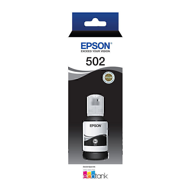 Epson EcoTank T502 Genuine Black Ink Bottle - C13T03K192