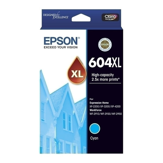 Epson 604XL Genuine Cyan Ink Cartridge C13T10H292 - 500 Pages