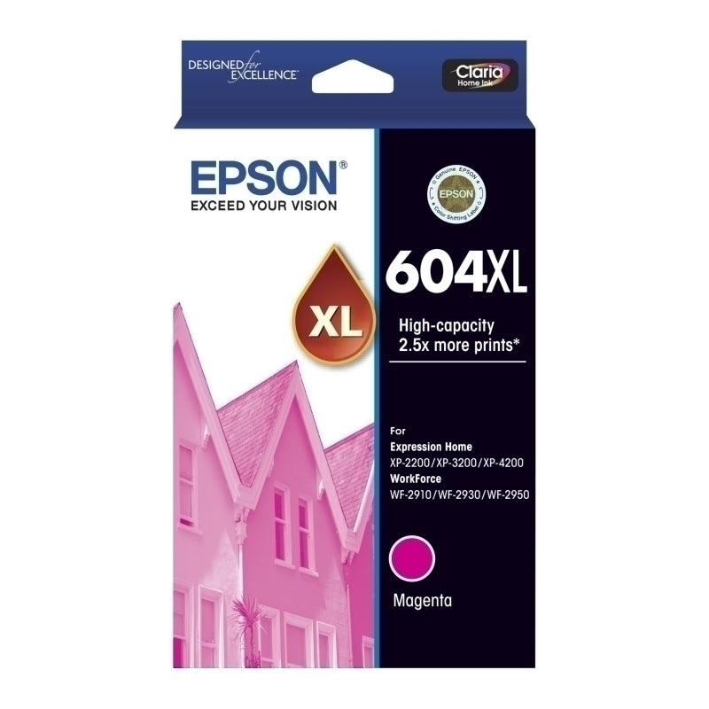 Epson 604XL Genuine Magenta Ink Cartridge C13T10H392- 500 Pages