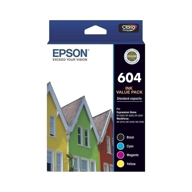 Epson 604 CMYK Ink Pack Genuine Cartridge C13T10G692 - (1C, 1M, 1Y, 1BK)