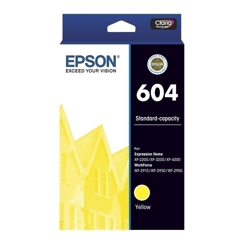 Epson 604 Genuine Yellow Ink Cartridge C13T10G492 - 130 Pages