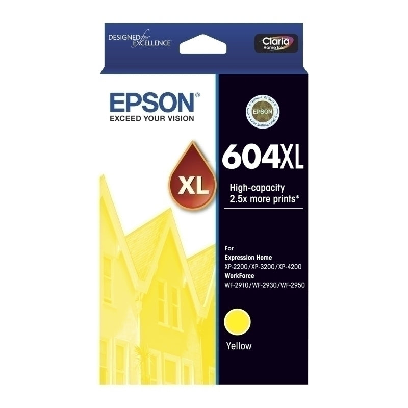 Epson 604XL Genuine Yellow Ink Cartridge C13T10H492- 500 Pages