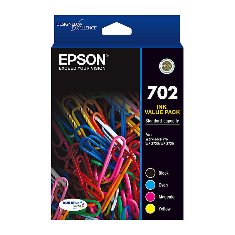 Epson 702 CMYK Ink Pack Genuine Cartridge C13T344692 - (1C, 1M, 1Y, 1BK)