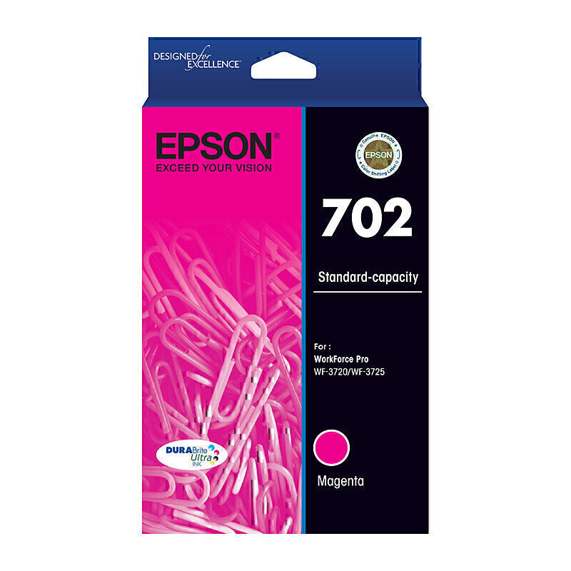 Epson 702 Genuine Magenta Ink Cartridge C13T344392 - 300 Pages