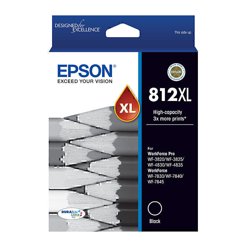 Epson 812 XL Genuine Black Ink Cartridge C13T05E192 - 1,100 Pages