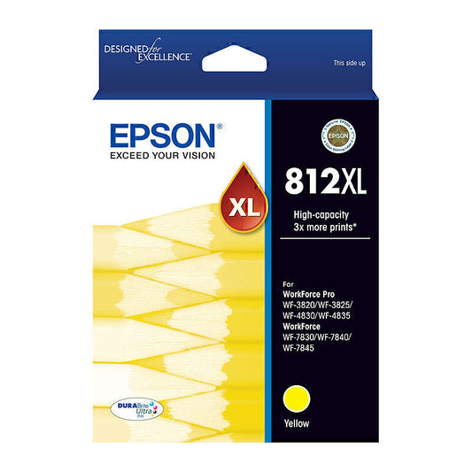 Epson 812 XL Genuine Yellow Ink Cartridge C13T05E492 - 1,100 Pages