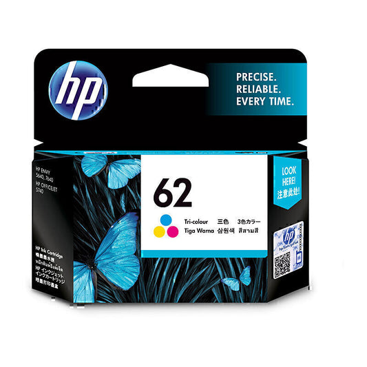 خرطوشة حبر ثلاثية الألوان أصلية HP C2P06AA (#62) - 165 صفحة