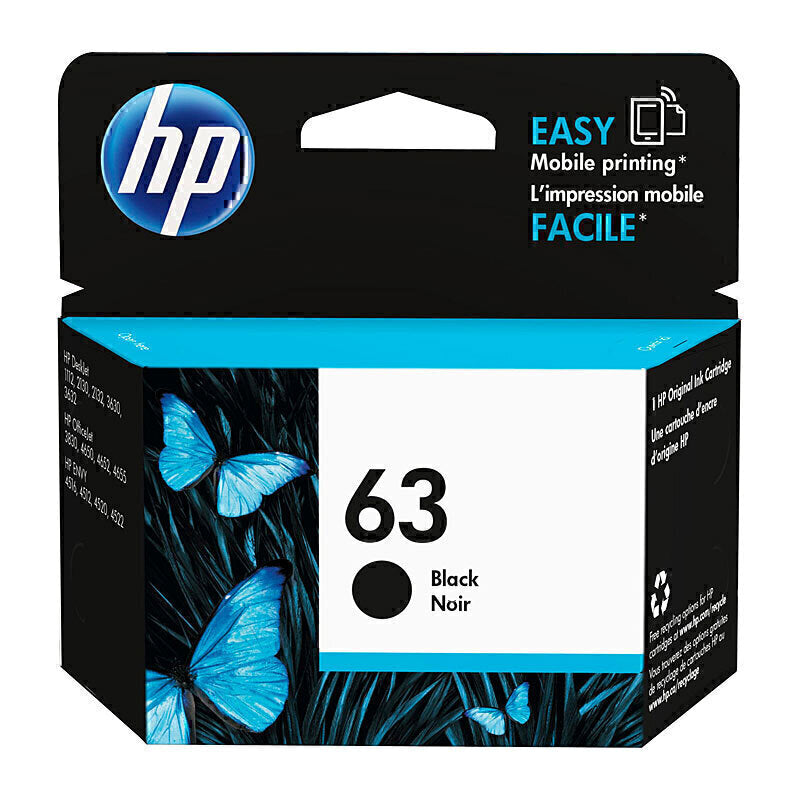 خرطوشة حبر سوداء أصلية HP F6U62AA (#63) - 170 صفحة