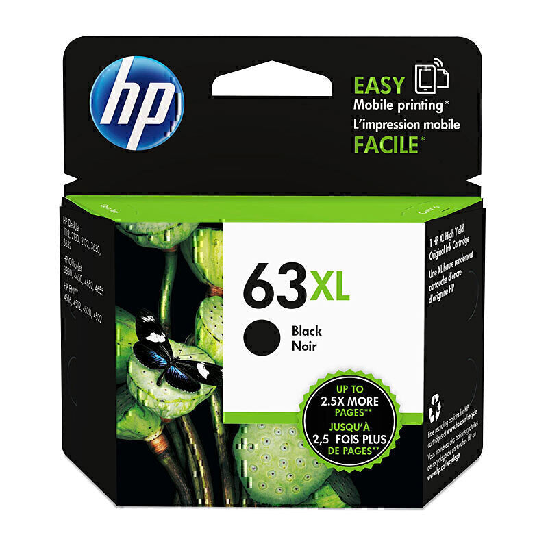 خرطوشة حبر أصلية باللون الأسود HP F6U64AA (#63XL) - 430 صفحة