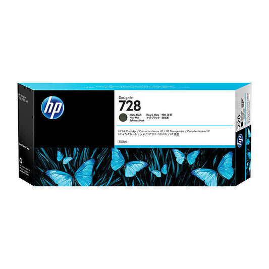 HP #728B 300 مل أسود غير لامع 3WX30A