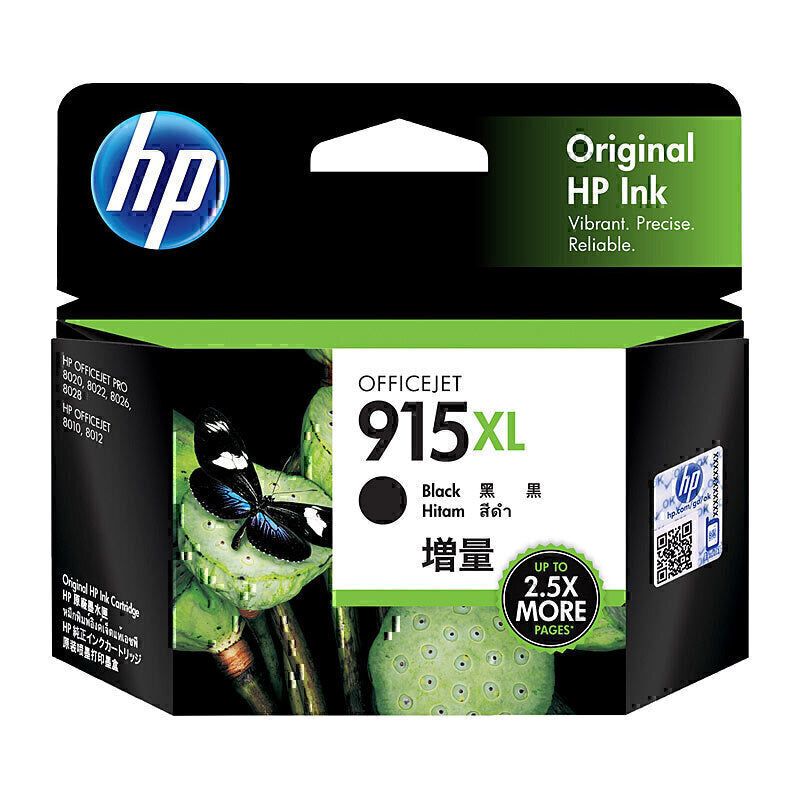 HP #915XL Genuine Black Ink Cartridge 3YM22AA - 825 Pages